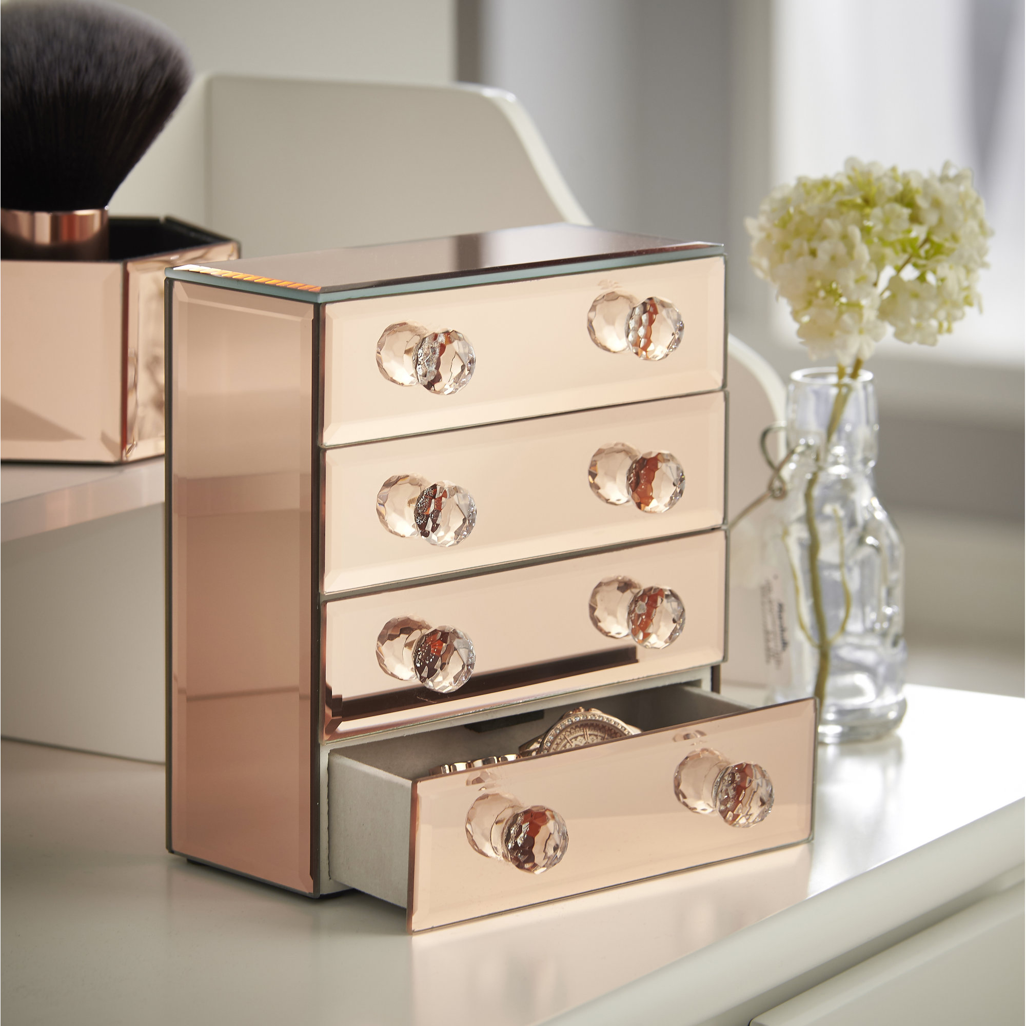 Beautify Mirrored Glass Jewelry Box & Reviews Wayfair